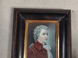 painting of a man in a red coat and a white shirt
