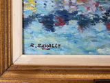 a picture of a painting of flowers in a gold frame