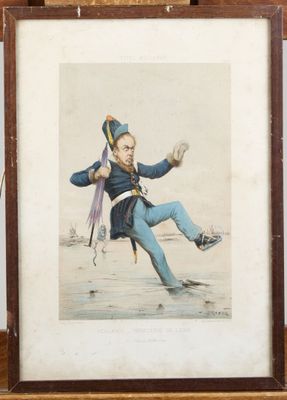 tableau représentant un homme en uniforme militaire en train de frapper une balle de baseball du pied