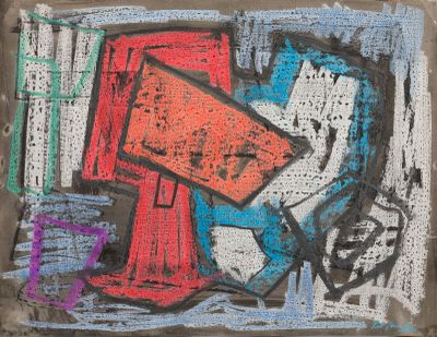 dessin représentant un tableau sur lequel figurent un téléphone rouge et un téléphone bleu