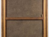 a painting of a wooden frame with a brown canvas on it
