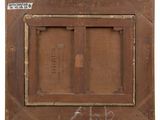 an old wooden picture frame with writing on it