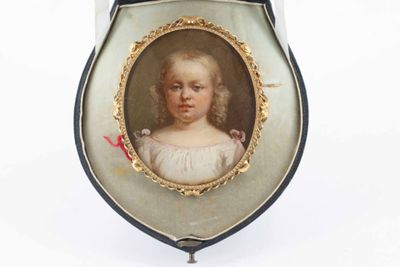 a picture of a young girl with a bird in her hand