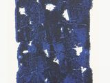 an image of a blue piece of art with a white background