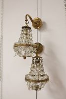 Paire d'appliques en bronze ciselé doré et pampilles de form… (photo 3)
