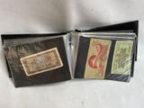two different types of stamps are in a wallet