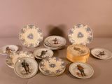 a lot of plates that are sitting on a table