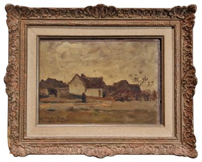 Abel BERTRAM (1871-1954) Vue animée d’une ferme HUILE SUR PA…