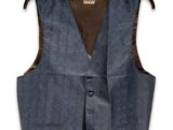 an image of a blue vest on a hanger