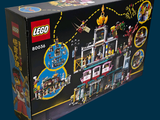 a box of legos with a picture of a building inside of it
