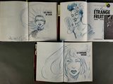 sketches of a woman ' s face in a comic book
