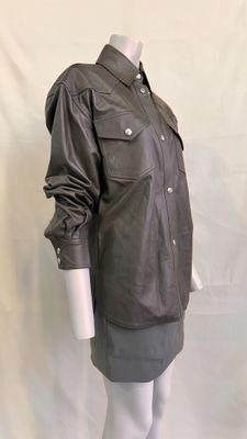 an image of a mannequin mannequin wearing a leather jacket