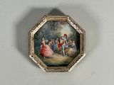 une photo d'une peinture miniature représentant un groupe de personnes