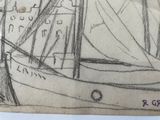 a drawing of a sailboat on a piece of paper