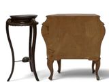 two pieces of furniture including a table, chair, and side table
