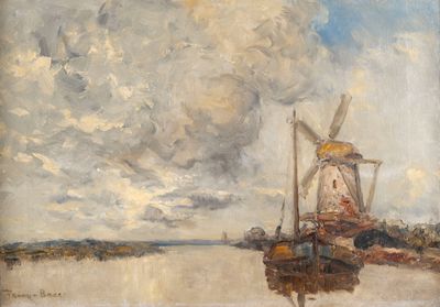 FRANK-BOGGS (1855-1926) Moulin aux environs de Dordrecht, ci…