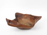 brown wooden bowl on white background with white background