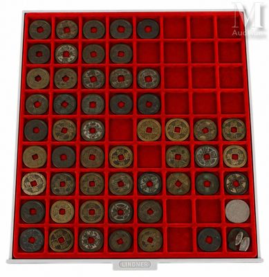 an image of a display case with a lot of coins in it