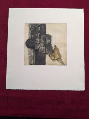 Brigitte COUDRAIN (Née en 1934) - Gravure "Dans la cuisine" …