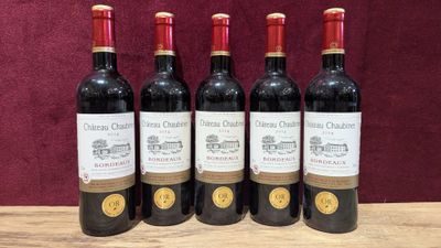 5 Bouteilles château CHAUBINET2014 BORDEAUX (Médaille d'or 2…