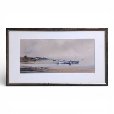 Jean MORLAINE (né en 1953) La baie, 1980. Aquarelle signée e…