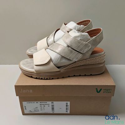brand new women ' s white leather sandals with velcro straps
