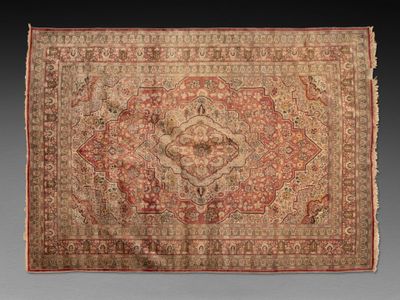 TAPIS Tebriz soie (chaîne , trame et velours en soie), Nord-…