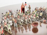 many figurines of soldiers on a table