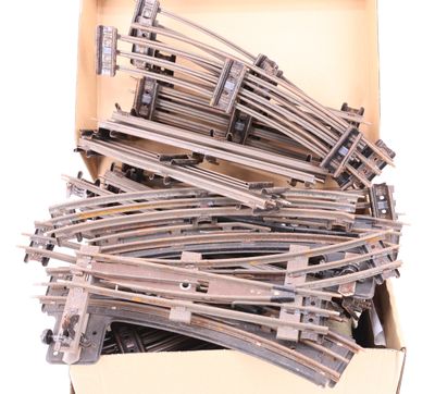 a box with a bunch of train tracks inside of it