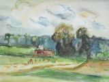 une aquarelle d'un bateau sur l'eau