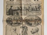 an old newspaper with a bunch of pictures on it