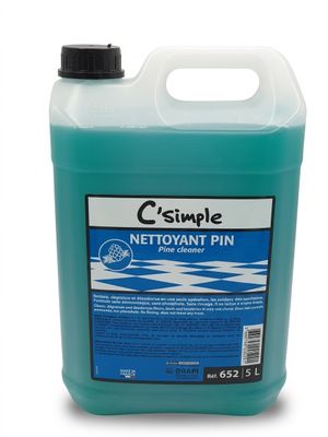 un gallon de liquide bleu sur fond blanc