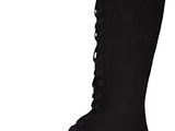 the black boots are lined up and ready to be worn