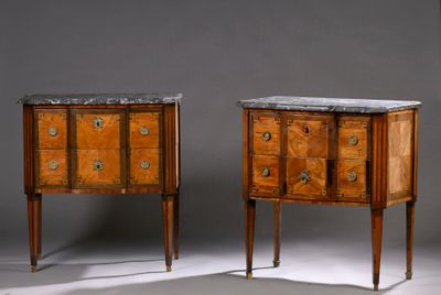 paire de tables de chevet françaises à plateau en marbre, fin du XIXe siècle