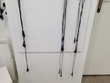 a door that has a bunch of cords hanging on it