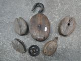 plusieurs morceaux de bois sont disposés en cercle sur une surface en béton