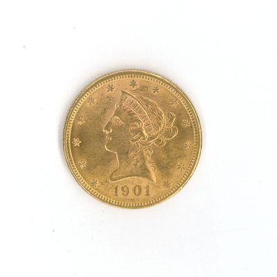 l'image d'une pièce d'or sur laquelle figure une tête de femme