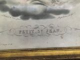 a picture of a painting of a man in the clouds