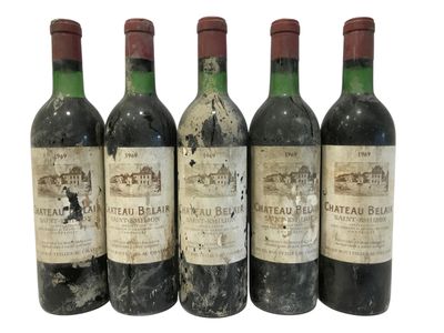 5 bouteilles CHÂTEAU BELAIR, Saint-Emilion premier grand cru…