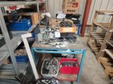 a garage with a lot of tools on a table