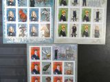 three stamps of harry potter and hermione are on display