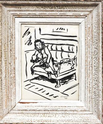 une image représentant le dessin d'un homme assis sur un banc