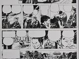 an image of a page from a comic book with black and white illustrations