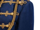 a close up of a military uniform with gold trimmings