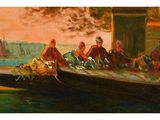 a painting of a group of people on a boat