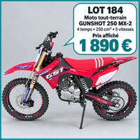 Moto cross GST GUNSHOT 250 MX2, 4 temps, 5 vitesses, hauteur…