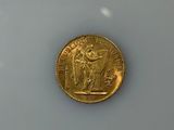 an image of a gold coin on a white surface