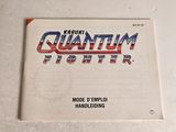 the back cover of the game quantum is displayed on a table