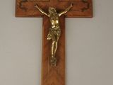 a wooden cross with a crucifix on it