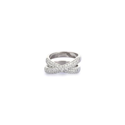 Travail contemporain Bague double « Anneaux entrelacés » en …